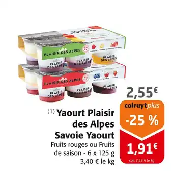 Colruyt Plaisir des Alpes Yaourt Plaisir des Alpes offre