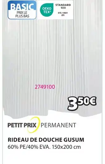 JYSK RIDEAU DE DOUCHE GUSUM offre