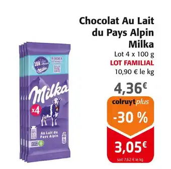 Colruyt Milka Chocolat Au Lait du Pays Alpin offre