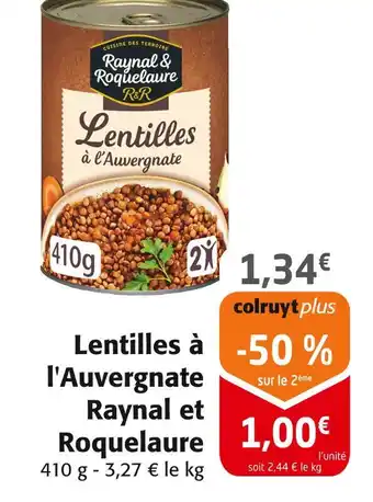 Colruyt Raynal et Roquelaure Lentilles à l'Auvergnate offre