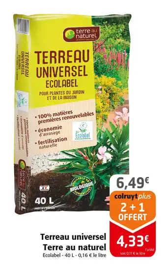 Colruyt Terre au naturel Terreau universel offre