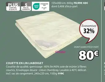 JYSK COUETTE EN LIN LIABERGET offre