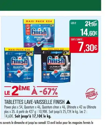 Match FINISH TABLETTES LAVE-VAISSELLE offre