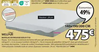 JYSK MATELAS EN MOUSSE GOLD F110 offre