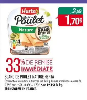 Match HERTA BLANC DE POULET NATURE offre