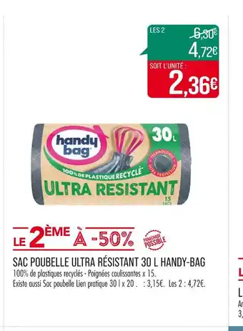 Match HANDY-BAG SAC POUBELLE ULTRA RÉSISTANT 30 L offre
