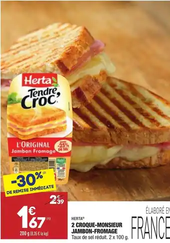 ALDI 2 Croque-monsieur Jambon-Fromage offre
