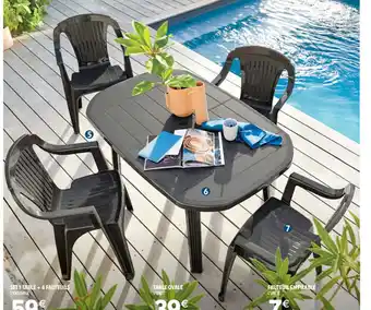 SET 1 TABLE + 4 FAUTEUILS
