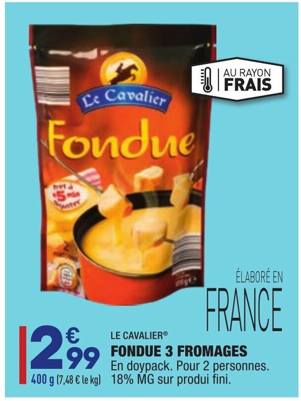 Promo Fondue 3 fromages chez ALDI