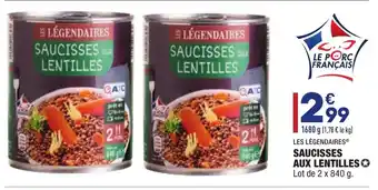 ALDI Saucisses aux lentilles offre