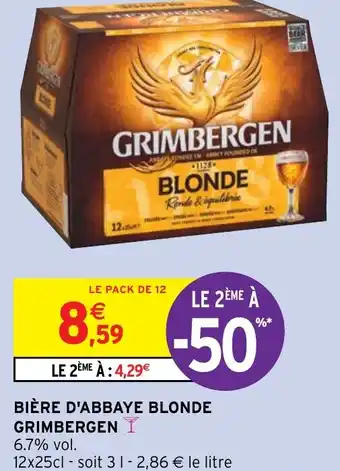 Intermarché Hyper BIÈRE D'ABBAYE BLONDE GRIMBERGEN Y offre