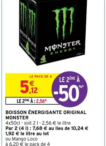 Intermarché Hyper BOISSON ÉNERGISANTE ORIGINAL MONSTER offre