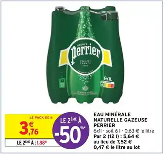 Intermarché Hyper EAU MINÉRALE NATURELLE GAZEUSE PERRIER offre