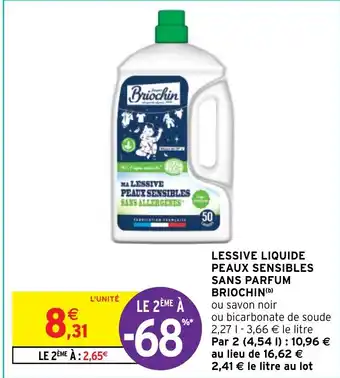 Intermarché Hyper LESSIVE LIQUIDE PEAUX SENSIBLES SANS PARFUM BRIOCHIN(b) offre