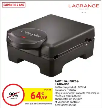 Intermarché Hyper TARTI' GAUFRESⓇ LAGRANGE offre