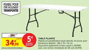 Intermarché Hyper TABLE PLIANTE offre