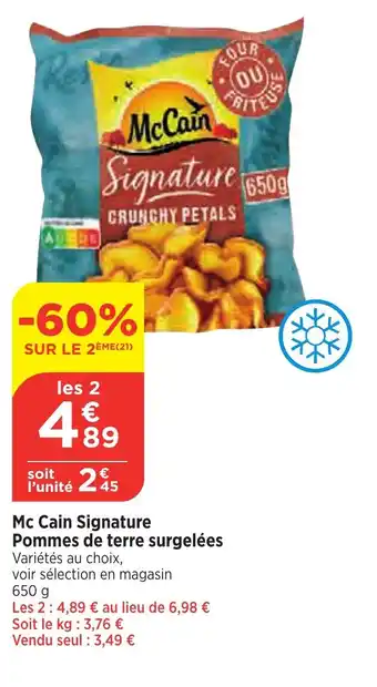 Bi1 Mc Cain Signature Pommes de terre surgelées offre