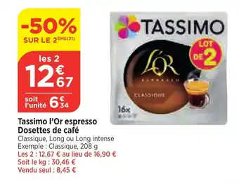 Tassimo l'Or espresso Dosettes de café