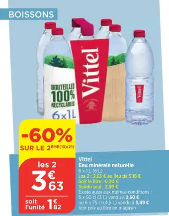 Bi1 Vittel Eau minérale naturelle offre