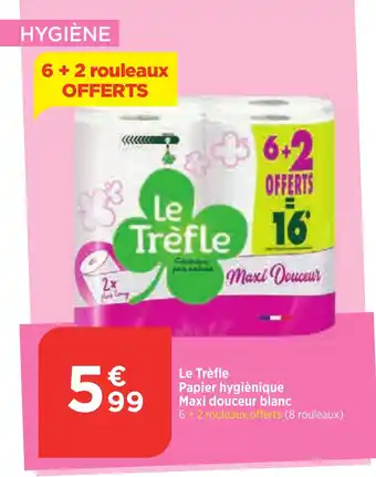 Bi1 Le Trèfle Papier hygiènique Maxi douceur blanc offre