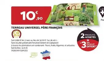 Bricomarché TERREAU UNIVERSEL PÈRE FRANÇOIS offre