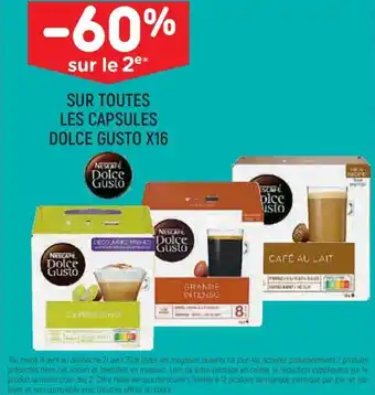 Leader Price SUR TOUTES LES CAPSULES DOLCE GUSTO X16 offre