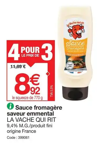 Promocash Sauce fromagère saveur emmental offre