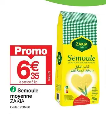 Promocash Semoule moyenne ZAKIA offre