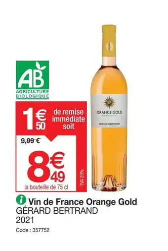 Promocash Vin de France Orange Gold GÉRARD BERTRAND offre