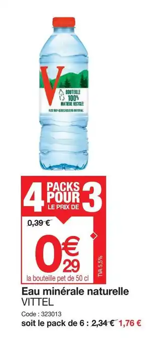 Promocash Eau minérale naturelle VITTEL offre
