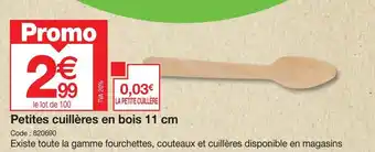 Promocash Petites cuillères en bois 11 cm offre