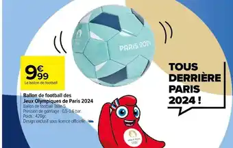 Carrefour Ballon de football des Jeux Olympiques de Paris 2024 Ballon de football Taille 5 offre