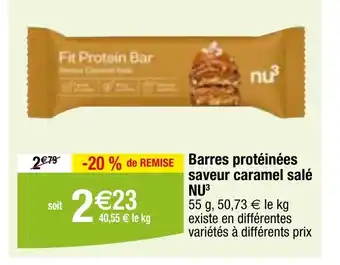 Migros Barres protéinées saveur caramel salé NU³ offre