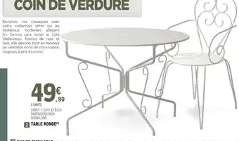 E.Leclerc Brico 2 TABLE RONDE(¹) offre