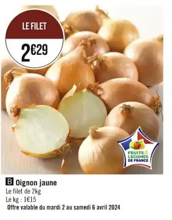 Casino Supermarchés Oignon jaune offre