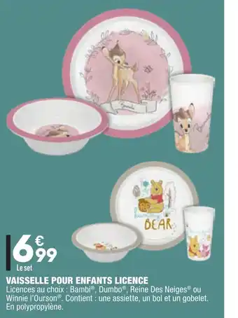 ALDI Vaisselle pour enfant Licence offre