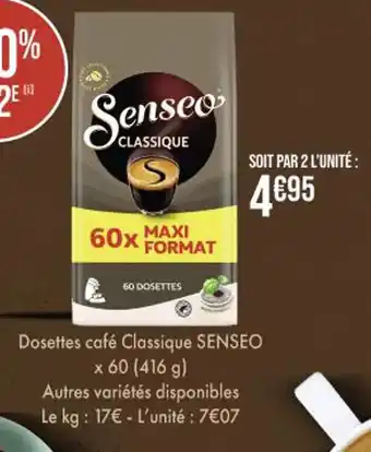 Casino Supermarchés Dosettes café Classique SENSEO x60 (416 g) offre