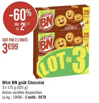 Casino Supermarchés Mini BN goût Chocolat offre