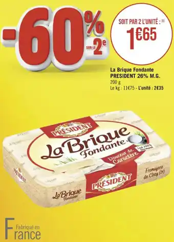 La Brique Fondante PRESIDENT 26% M.G. 200 g