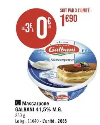 Casino Supermarchés Mascarpone GALBANI 41,5% M.G. offre