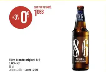 Casino Supermarchés Bière blonde original 8.6 8,6% vol. offre