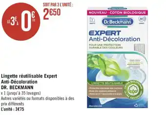 Casino Supermarchés Lingette réutilisable Expert Anti-Décoloration DR. BECKMANN offre