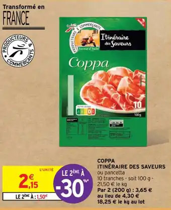 Intermarché Contact COPPA ITINÉRAIRE DES SAVEURS ou pancetta offre