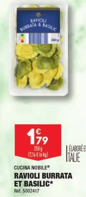 ALDI CUCINA NOBILE® RAVIOLI BURRATA ET BASILIC⭑ offre