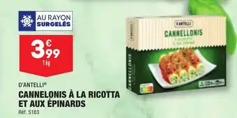 ALDI CANNELONIS À LA RICOTTA ET AUX ÉPINARDS offre