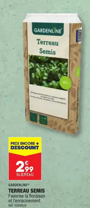 ALDI GARDENLINE® TERREAU SEMIS Favorise la floraison offre