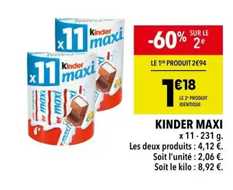 Supeco KINDER MAXI offre