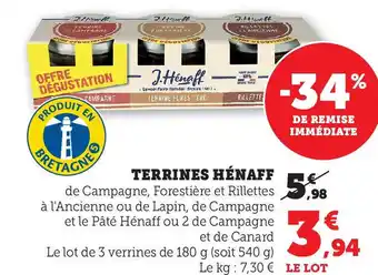 Hyper U TERRINES HÉNAFF offre