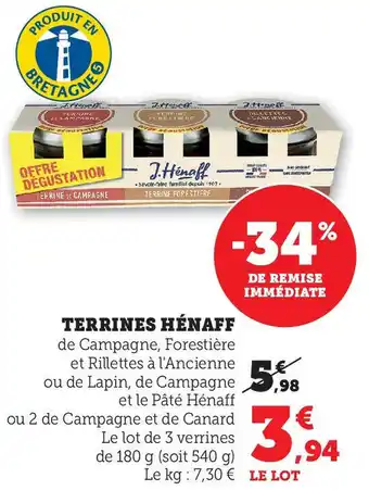 U Express TERRINES HÉNAFF offre