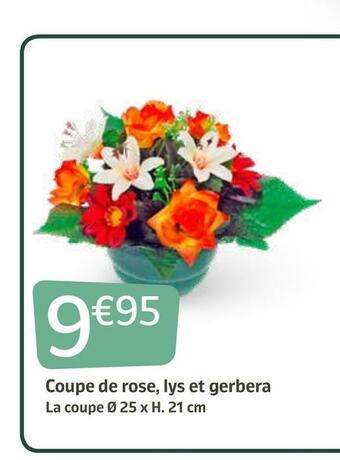 Jardiland Coupe de rose, lys et gerbera offre